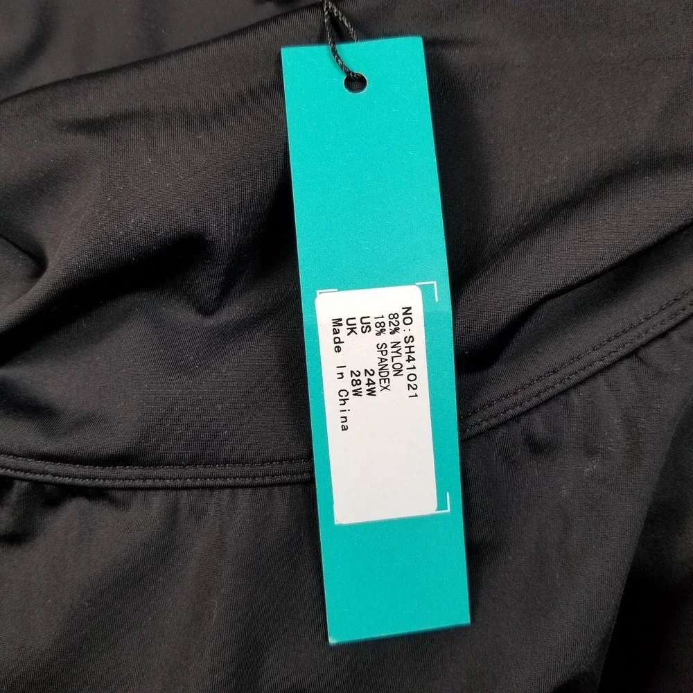 NEW Septangle Swim Skirt Women's 24W Plus Black Stretch Elastic Waist Beach Lake